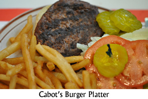 Cabot's Burger Platter