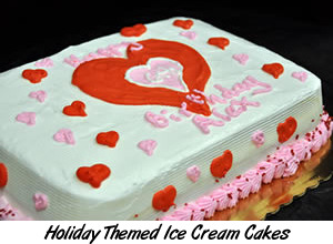 view holiday themed ice cream cakes