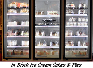 view in stock ice cream cakes & frozen yogurt pies - for your last minute needs