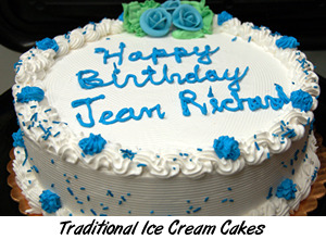 view traditional decorated ice cream cakes