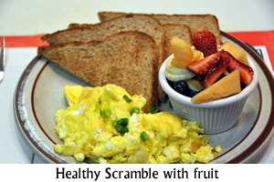 Healthy Scramble with Fruit