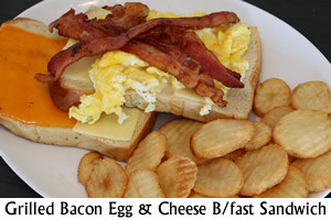 Grilled Bacon Egg & Cheese Breakfast Sandwich