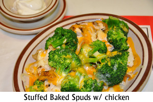 Stuffed Baked Spuds with Chicken