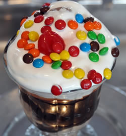 Ice Cream Sundae Topped with Mini M&M's