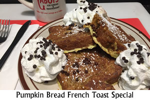 Pumpkin Bread French Toast Special