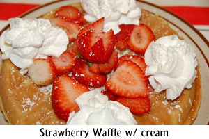 Strawberry Waffle with cream