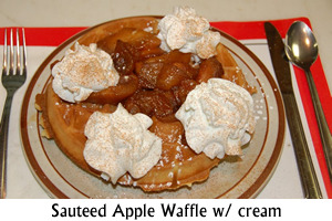 Waffle with Suateed Apples