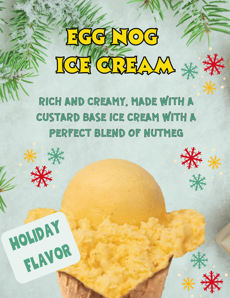 Egg Nog Holiday Flavor Ice Cream