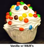 Vanilla with M&M's Ice Cream Cupcakes