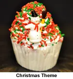 Christmas Snowman Theme Ice Cream Cupcakes